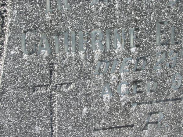 Catherine Elizabeth MCFIE,  | died 23 July 1965 aged 90 years;  | Murwillumbah Catholic Cemetery, New South Wales  | 
