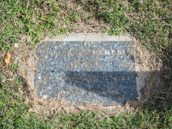 Colleen Therese HYDE,  | 29-9-1963 - 25-12-1963 aged 3 months;  | Murwillumbah Catholic Cemetery, New South Wales  | 