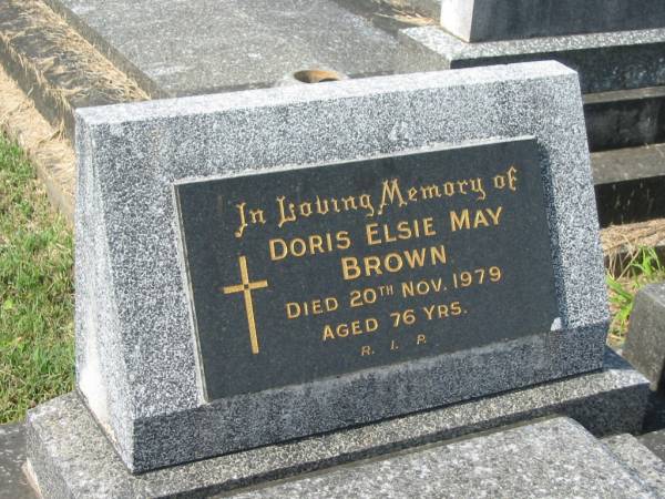 Doris Elsie May BROWN,  | died 20 Nov 1979 aged 76 years;  | Murwillumbah Catholic Cemetery, New South Wales  | 