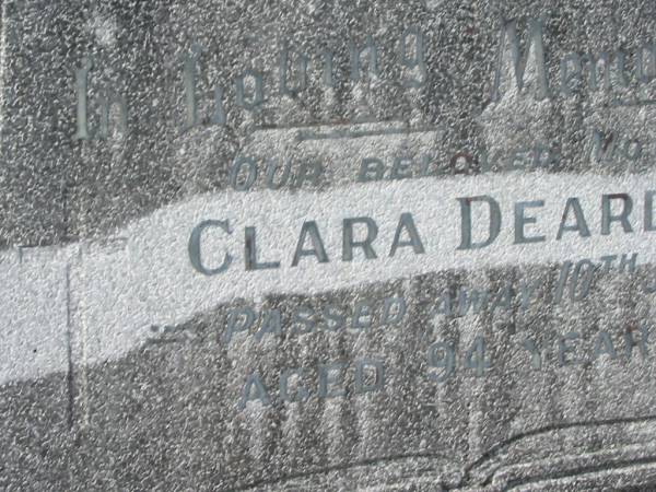 Clara DEARDS,  | mother,  | died 10 June 1964 aged 94 years;  | Murwillumbah Catholic Cemetery, New South Wales  | 