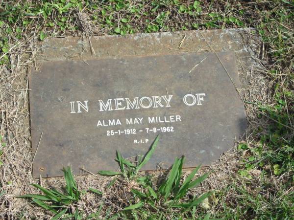 Alma May MILLER,  | 25-1-1912 - 7-8-1962;  | Murwillumbah Catholic Cemetery, New South Wales  | 