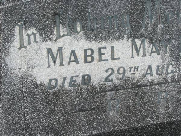 Mabel May IRBY,  | died 29 Aug 1960;  | Murwillumbah Catholic Cemetery, New South Wales  | 