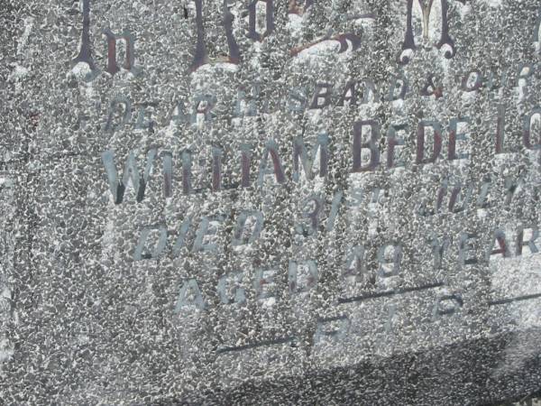 William Bede LODER,  | husband father,  | died 31 July 1964 aged 49 years;  | Murwillumbah Catholic Cemetery, New South Wales  | 