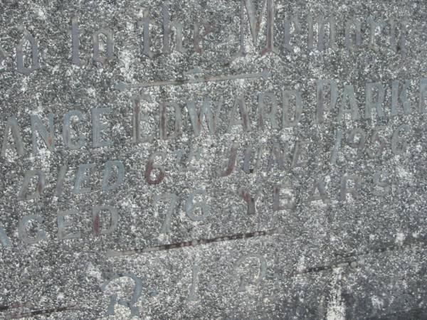Lawrance Edward PARKER,  | died 6 June 1956 aged 76 years;  | Murwillumbah Catholic Cemetery, New South Wales  | 