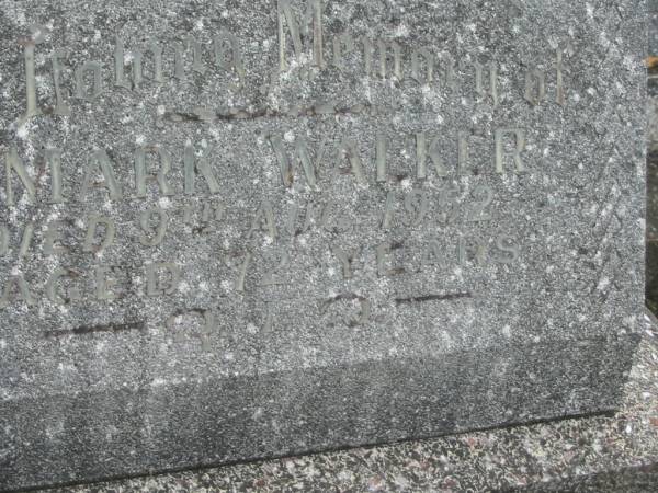 Mark WALKER,  | died 9 Aug 1952 aged 72 years;  | Murwillumbah Catholic Cemetery, New South Wales  | 