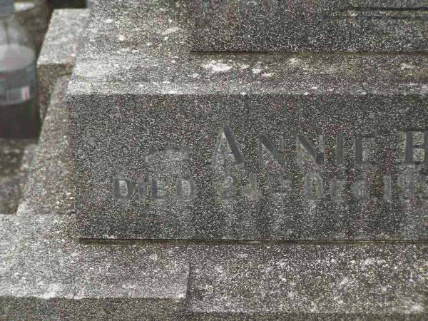 Annie BRODERICK,  | sister,  | died 24 Dec 1950 aged 75 years;  | Margaret BRODERICK,  | sister,  | died 10 March 1954 aged 71 years;  | Murwillumbah Catholic Cemetery, New South Wales  | 