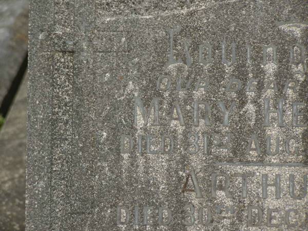 Mary Helen TREDWELL,  | mother  | died 31 Aug 1951 aged ?? years;  | Arthur TREDWELL,  | father,  | died 30 Dec 1953 aged 89 years;  | Murwillumbah Catholic Cemetery, New South Wales  | 