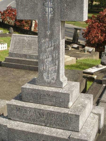 Mary Ann O'ROURKE,  | mother,  | died 22 Feb 1962 aged 69 years;  | Murwillumbah Catholic Cemetery, New South Wales  | 