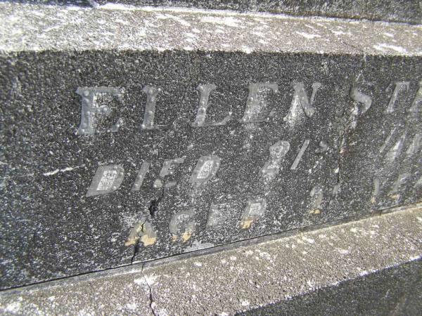 Ellen STEVENS,  | wife mother,  | died 21 Jan 1943 aged 51 years;  | Murwillumbah Catholic Cemetery, New South Wales  | 