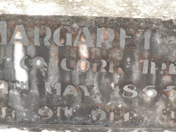 Margaret NOLAN  | born Co Cork Ireland 1855,  | died 9 Dec 1938;  | Thomas Joseph NOLAN,  | born 2 Jan 1886,  | died 1 March 1938;  | Murwillumbah Catholic Cemetery, New South Wales  | 