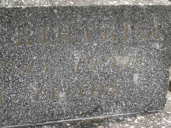 Bridget Bertha KING,  | died 14 July 1937 aged 74 years;  | Murwillumbah Catholic Cemetery, New South Wales  | 