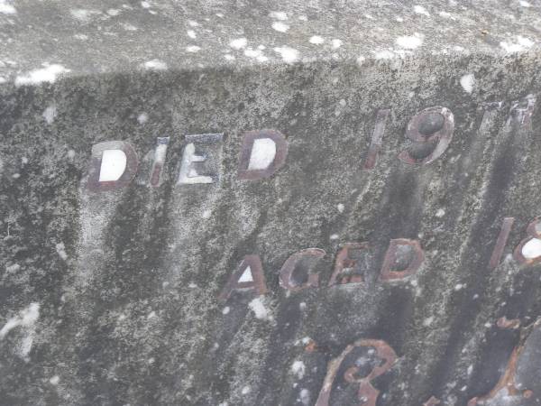 Mary Kathleen ROBERTS,  | died 19 July 1936 aged 18 years;  | Murwillumbah Catholic Cemetery, New South Wales  | 