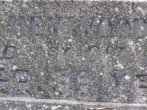 Vernon Heywood ROBERTS,  | husband father,  | died 1 Oct 1943 aged 56 years;  | Murwillumbah Catholic Cemetery, New South Wales  | 