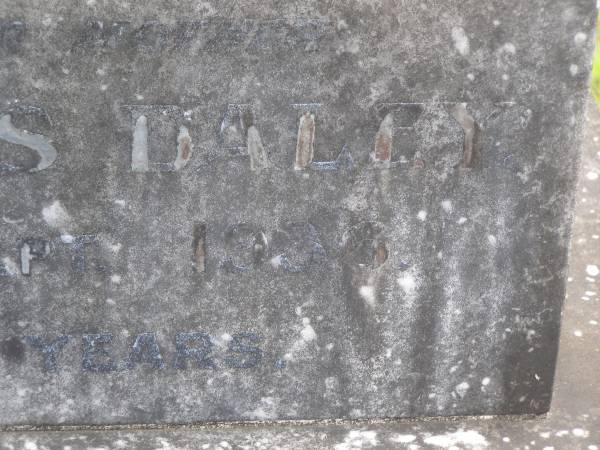 Mary Agnes DALEY,  | mother,  | died 14 Sept 1936? aged 74 years;  | John James DALEY,  | died 8 Sept 1938 aged 75 years;  | Murwillumbah Catholic Cemetery, New South Wales  | 