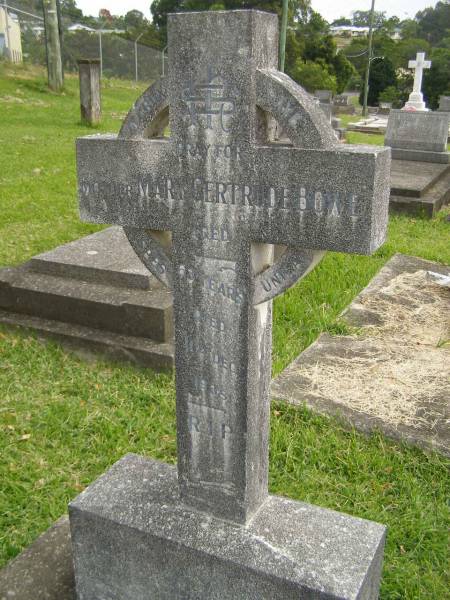 Mary Gertrude BOWE,  | died 11 Dec 1938 aged 63 years;  | Murwillumbah Catholic Cemetery, New South Wales  | 