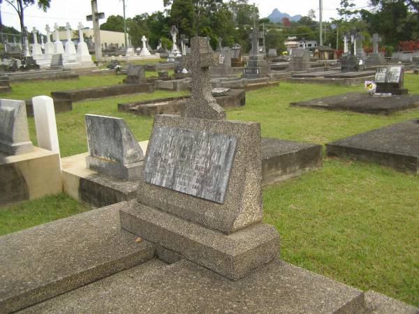 Michael John BURKE,  | died 2 July 1907 aged 46 years;  | Mary Josephine BURKE,  | died 26 Dec 1946 aged 76 years;  | William Clarence BURKE,  | died 27 Sept 1903 aged 1 year 10 months;  | Murwillumbah Catholic Cemetery, New South Wales  | 