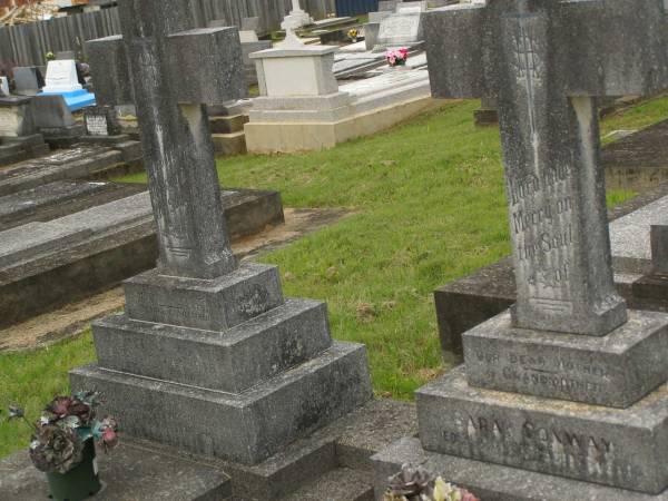 John CONWAY,  | husband father grandfather,  | died 3 May 1948 aged 71 years;  | Sarah CONWAY,  | mother grandmother,  | died 31 May 1959 aged 76 years;  | Murwillumbah Catholic Cemetery, New South Wales  | 