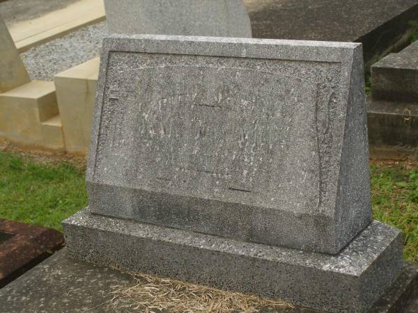 Annie May MILLS,  | wife mother,  | died 12 Feb 1959 aged 60 years;  | Murwillumbah Catholic Cemetery, New South Wales  | 