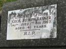 Cecil Joseph RAYNER, died 1 Nov 1967 aged 41 years; Murwillumbah Catholic Cemetery, New South Wales 