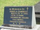 Angela ZAMBELLI, died 24-9-1980 aged 73 years; Murwillumbah Catholic Cemetery, New South Wales 