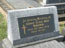Doris Elsie May BROWN, died 20 Nov 1979 aged 76 years; Murwillumbah Catholic Cemetery, New South Wales 