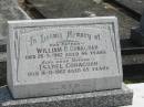 William B. CONAGHAN, father, died 26-5-1962 aged 66 years; Isabel CONAGHAN, mother, died 16-11-1962 aged 65 years; Murwillumbah Catholic Cemetery, New South Wales 
