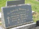 Joseph WENT, father, died 4 Nov 1966 aged 81 years; Murwillumbah Catholic Cemetery, New South Wales 