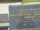 Bridget Elizabeth KINNEALLY, mother, died 12-2-1958 aged 65 years; William KINNEALLY, father, died 24-6-1960 aged 77 years; Murwillumbah Catholic Cemetery, New South Wales 