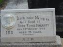 Ruby Ethel FOGARTY, died 24 Aug 1968 aged 75 years; Murwillumbah Catholic Cemetery, New South Wales 