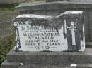 Alexander (Lex) Patrick STAUNTON, husband, died 24 Jan 1054 aged 67 years; Murwillumbah Catholic Cemetery, New South Wales 