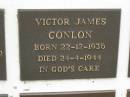 Victor James CONLON, born 22-12-1936, died 24-4-1944; Murwillumbah Catholic Cemetery, New South Wales 
