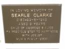 Searle CLARKE, died 20-5-1942 aged 2 years, child of Ambrose & Alice; Murwillumbah Catholic Cemetery, New South Wales 