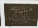 
Susan Cecilia CLARKE,
died 23-1-1944 aged 10 years,
child of Ambrose & Alice;
Murwillumbah Catholic Cemetery, New South Wales
