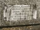 
John Patrick DOWLING,
son brother,
26-4-47 - 29-4-47;
Murwillumbah Catholic Cemetery, New South Wales
