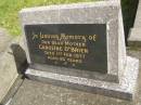 
Carol OBRIEN,
mother,
died 1 Feb 1977 aged 95 years;
Murwillumbah Catholic Cemetery, New South Wales
