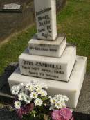 Iris ZAMBELLI, wife, died 30 April 1942 aged 19 years; Murwillumbah Catholic Cemetery, New South Wales 