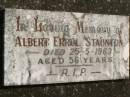 Albert Errol STAUNTON, died 25-5-1963 aged 56 years; Murwillumbah Catholic Cemetery, New South Wales 