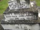 Ivy Margaret, wife of Les JOHNSON, died 24 Oct 1934 aged 26 years; Murwillumbah Catholic Cemetery, New South Wales 