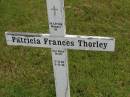 
Patricia Frances THORLEY,
baby sister,
2-11-46 - 5-11-46;
Murwillumbah Catholic Cemetery, New South Wales
