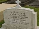 John FOGARTY, died 13 Jan 1946 aged 87 years; Margaret, wife; Leo, son; Murwillumbah Catholic Cemetery, New South Wales 