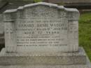 
Leonard Basil WAUGH,
son brother,
accidentally killed 11 July 1948 aged 17 years;
Murwillumbah Catholic Cemetery, New South Wales
