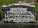 
Anastasia GELZINNIS,
mother grandmother,
died 25 April 1957 aged 87 years;
William CAVANAGH,
died 22 April 1911 aged 75 years;
Murwillumbah Catholic Cemetery, New South Wales
