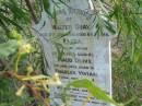 
Walter GRAY
17 Jan 1930 
aged 84 yrs

wife
Eliza
8 Nov 1890
aged 43

Maud Olive
8 Jan 1901 
aged 18

Charles Vivian
4 Mar 1889 
aged 4

Philip
16 Jul 1874 
aged 6 months

Mutdapilly general cemetery, Boonah Shire
