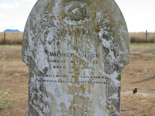 Wilhelm WEBER  | 19 Apr 1895  | 56 yrs  |   | Mutdapilly general cemetery, Boonah Shire  | 
