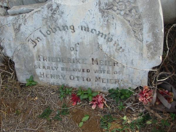 Friederike MEIER  | (wife of Henry Otto MEIER)  | 14 Aug 1905  |   | Mutdapilly general cemetery, Boonah Shire  | 