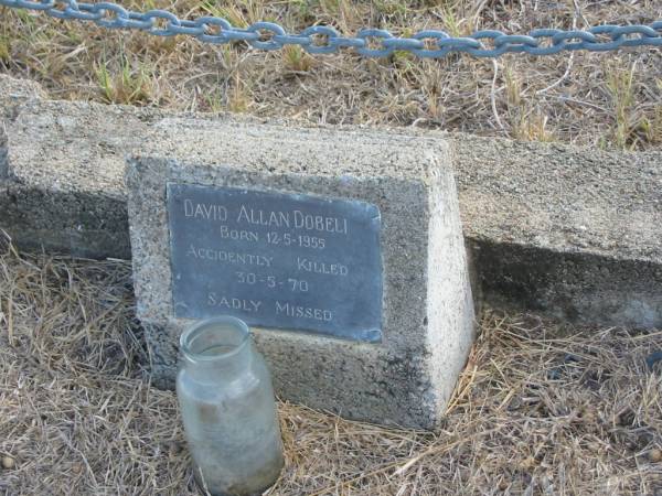 David Allan DBELI  | B: 12-5-1955  | D: 30-5-1970  |   | Mutdapilly general cemetery, Boonah Shire  | 