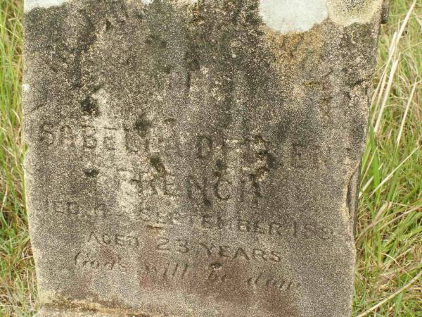 Isabella of ??EN  | FRENCH  | d: 6 Sep 1894, aged 23  | Nambucca Heads historic cemetery overlooking Shelly Beach  |   | 