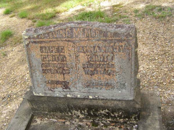 James CURTIS,  | died 22 Nov 1924 aged 52 years;  | Anna Mary CURTIS,  | died 18 Apr 192 aged 68 years;  | Nikenbah Aalborg Danish Cemetery, Hervey Bay  | 