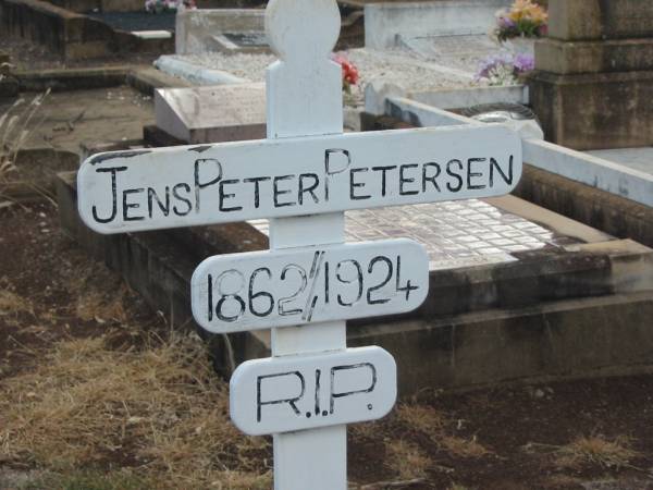 Jens Peter PETERSEN,  | 1862 - 1924;  | Nobby cemetery, Clifton Shire  | 