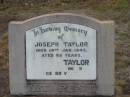 
Joseph TAYLOR,
died 14 Jan 1945 aged 66 years;
?? TAYLOR,
?? June ?? aged 89 years;
Nobby cemetery, Clifton Shire


